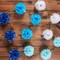 Gradient Blue Tissue Paper Pom Pom Garlands, Paper Flowers for Birthday Decorations, Baby Shower, Wedding Engagement, Bridal Shower, Spring Summer Party Decorations